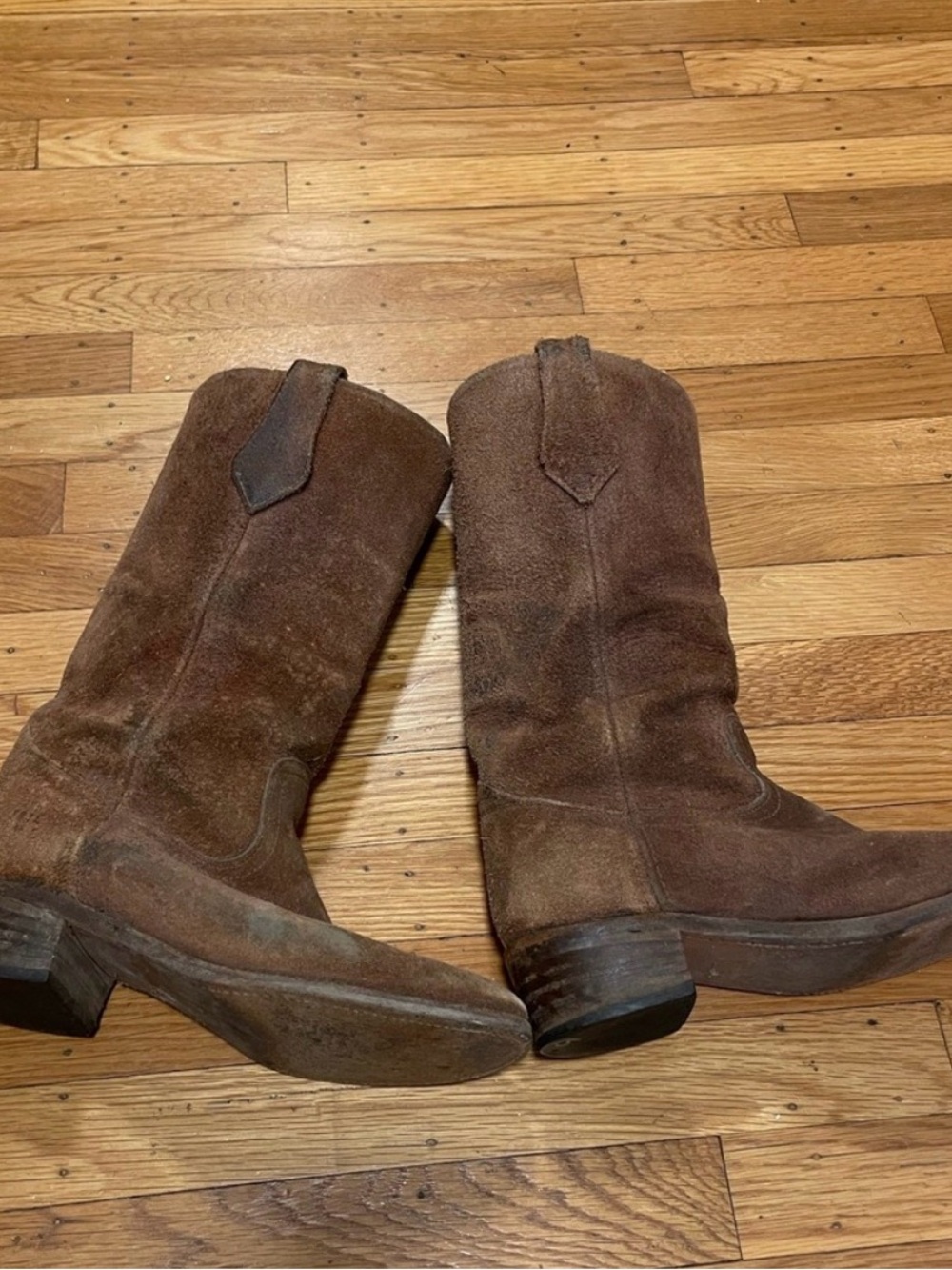Brown Suede Western Cowboy Boots